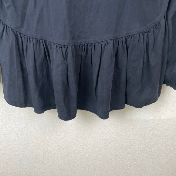 Y2K Zara Womens Top Sz M Boho Ruffle Whimsigoth Oversized Asymmetrical Witchy - Picture 6 of 7